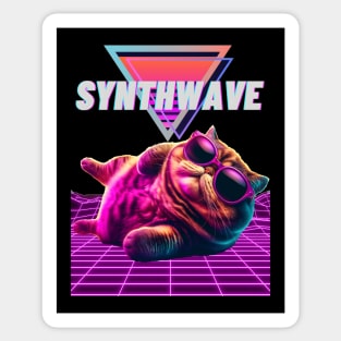 Synthwave cool cat Sticker